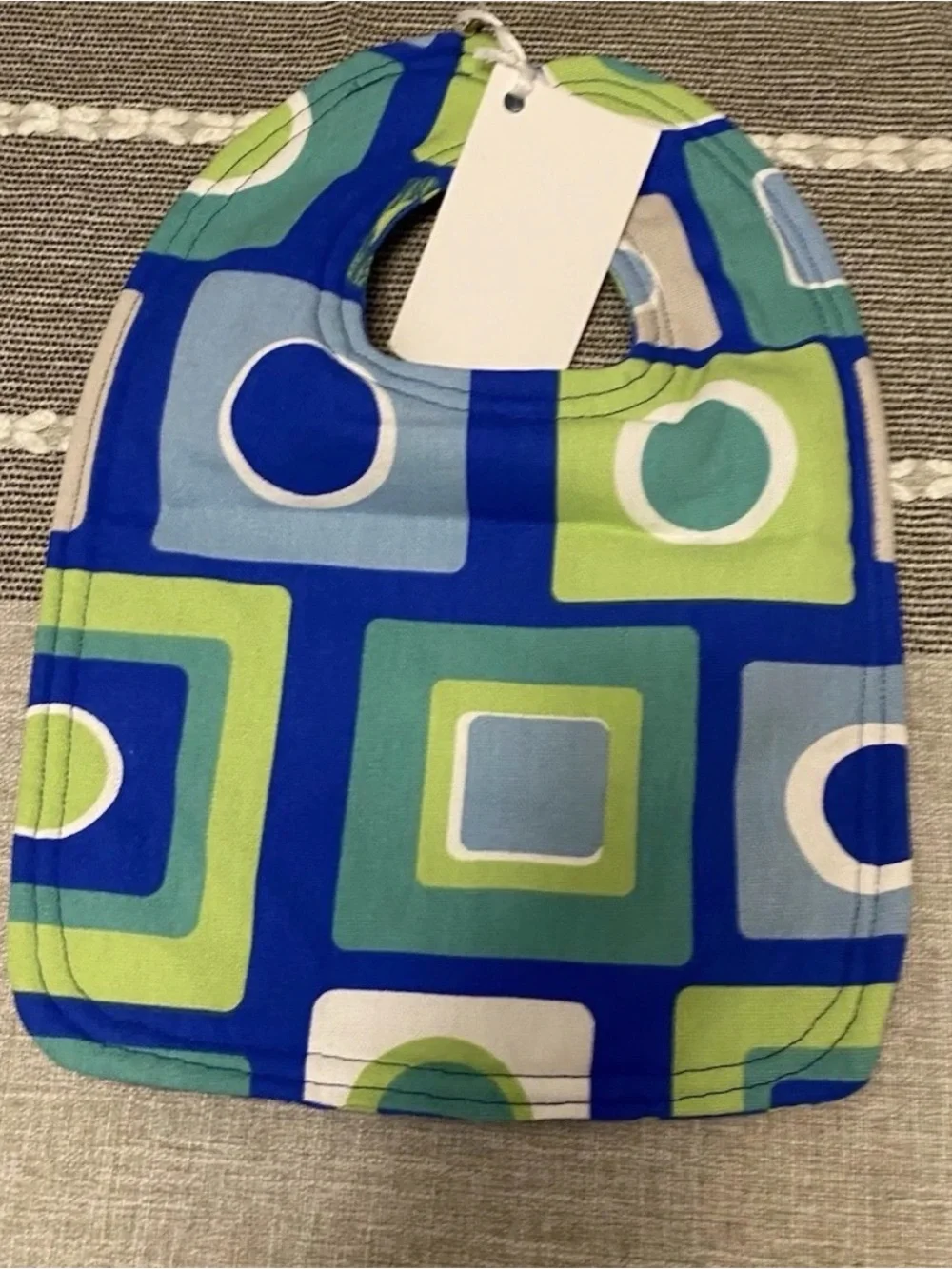 NWT Baby Boy Hand Made Hand Sewn Bib And Burp Cloth Set “Peyton”  Green Blue